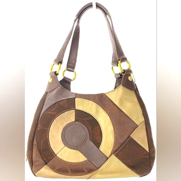 ☆Gorgeous Vintage COACH Soho Signature Metallic Inlaid C Patchwork Hobo~Rar… - Picture 16 of 16